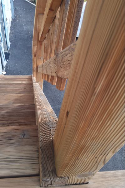 Terrasse en bois rénovée après sablage